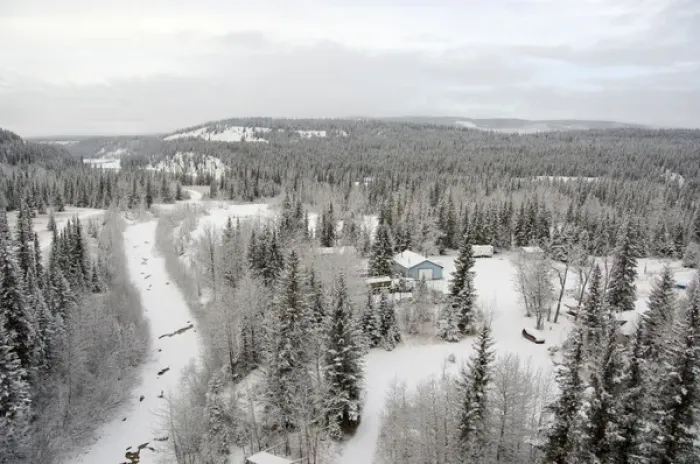 Framed Print : Canada, Alberta. VIA Rail Snow Train between Edmonton & Jasper. Winter views