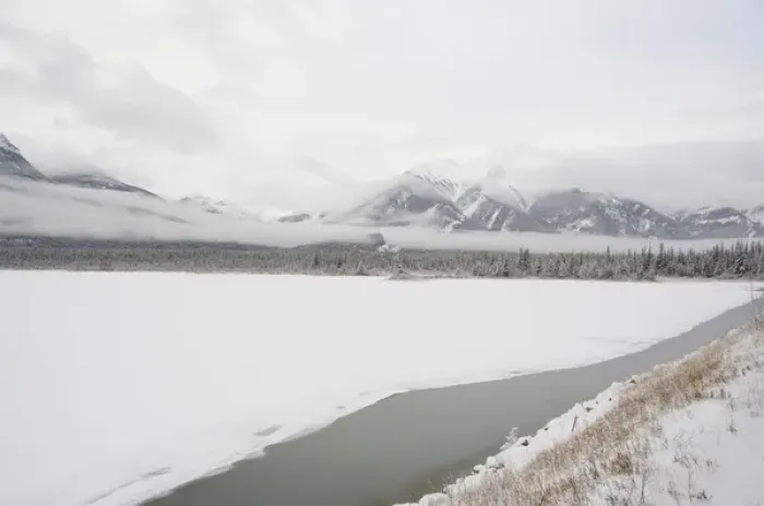 Framed Print : Canada, Alberta. VIA Rail Snow Train between Edmonton & Jasper. Winter views Framed Print : Canada, Alberta. VIA Rail Snow Train between Edmonton & Jasper. Winter views