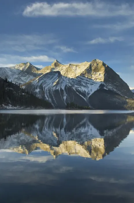 Framed Print : Canada, Alberta. Sunrise over Mount Sarrail and Mount Foch Kananaskis Lake