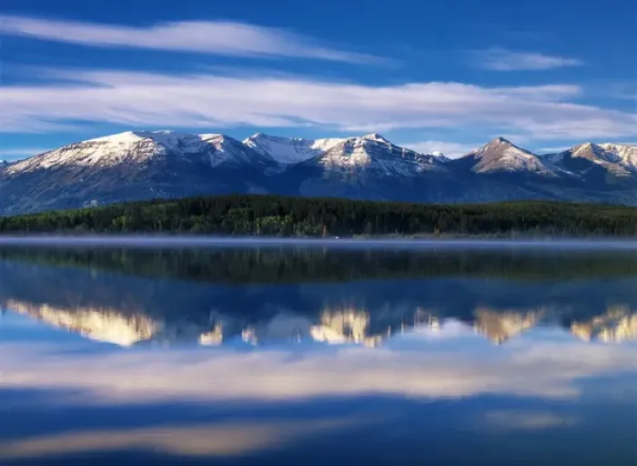 Framed Print : Canada, Alberta, View of Pyramid Lake in Jasper National Park