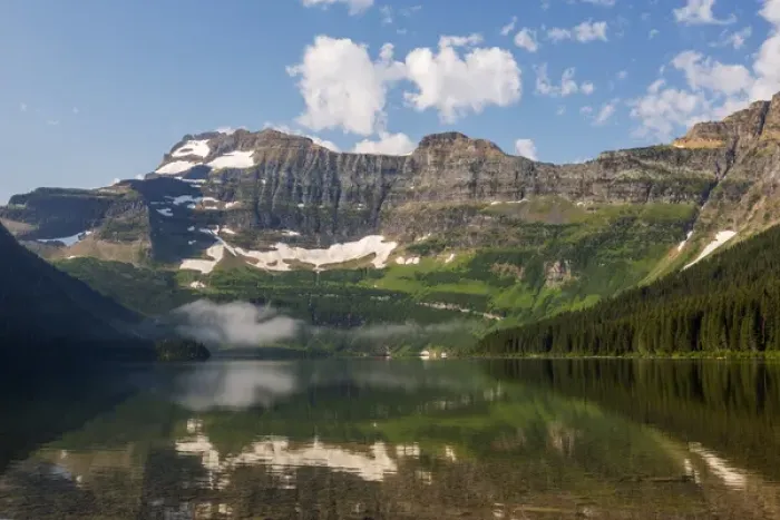 Framed Print : Canada, Alberta, Waterton Lakes National Park, Cameron Lake with Mount Custer