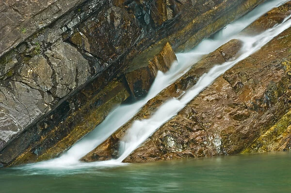 Canada, Alberta, Waterton Lakes National Park. Scenic of Cameron Falls. Credit as