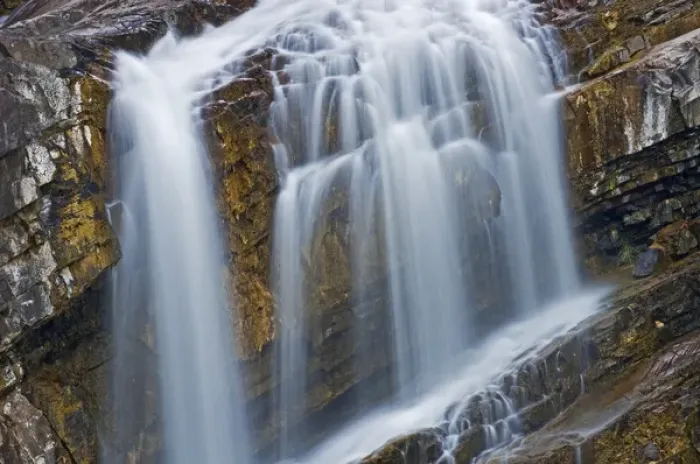 Framed Print : Canada, Alberta, Waterton Lakes National Park. Close-up of Cameron Falls. Credit as Framed Print : Canada, Alberta, Waterton Lakes National Park. Close-up of Cameron Falls. Credit as