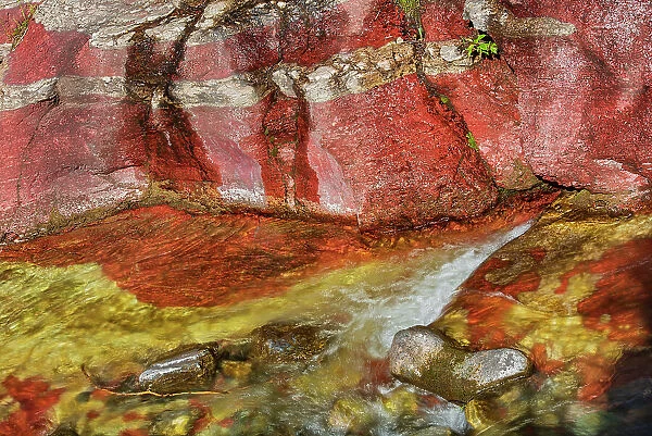 Canada, Alberta, Waterton Lakes National Park. Red Rock Creek in Red Rock Canyon