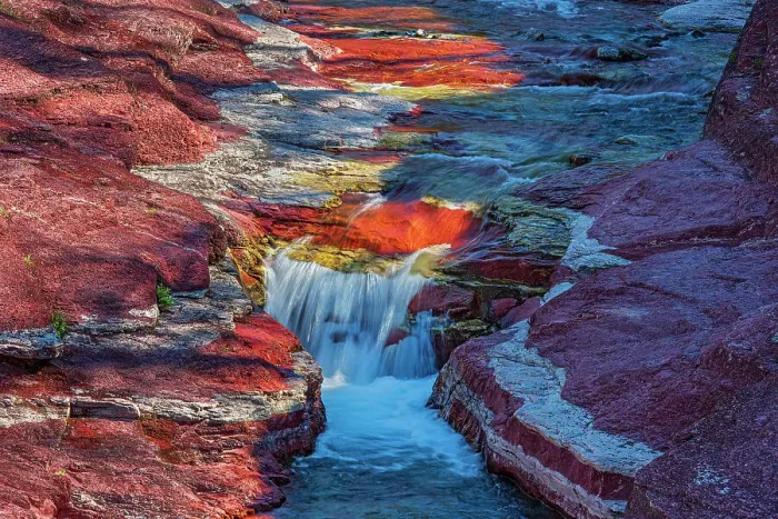 Framed Print : Canada, Alberta, Waterton Lakes National Park. Red Rock Creek in Red Rock Canyon