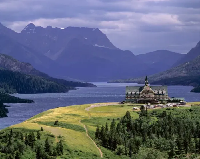 Framed Print : Canada, Alberta, Waterton Lakes NP. The Prince of Wales Hotel is located on Waterton Framed Print : Canada, Alberta, Waterton Lakes NP. The Prince of Wales Hotel is located on Waterton