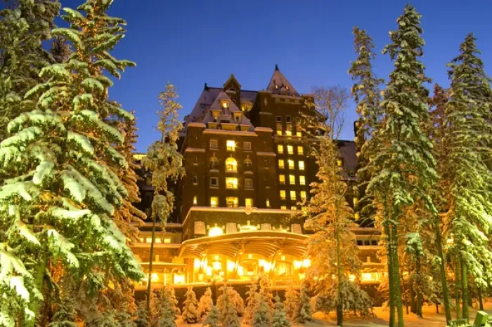 Framed Print : Canada, Banff, Banff Springs Hotel in evening light Framed Print : Canada, Banff, Banff Springs Hotel in evening light