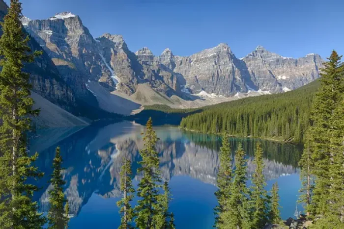 Framed Print : Canada, Banff National Park, Valley of the Ten Peaks, Moraine Lake