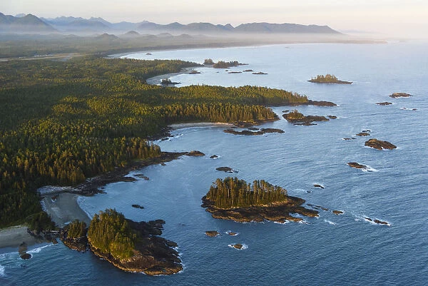 Canada, British Columbia. Aerial view of Pacific Rim National Park
