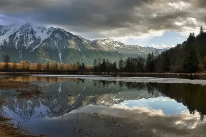Framed Print : Canada, British Columbia, Agassiz, Seabird Island Road, storm clearing over mountains at sunset Framed Print : Canada, British Columbia, Agassiz, Seabird Island Road, storm clearing over mountains at sunset