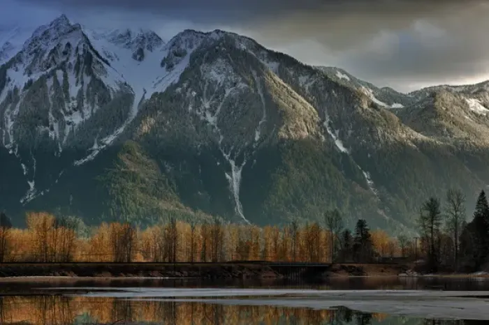 Framed Print : Canada, British Columbia, Agassiz, Seabird Island Road, storm clearing over mountains at sunset Framed Print : Canada, British Columbia, Agassiz, Seabird Island Road, storm clearing over mountains at sunset