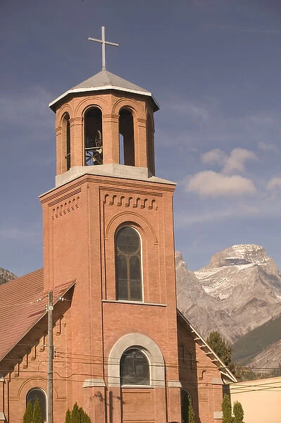 02. CANADA, British Columbia, Fernie. Holy Family Church and Mountains