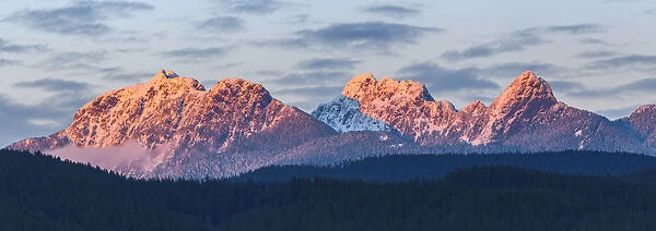 Canada, British Columbia, Golden Ears Provincial Park. Golden Ears mountain panorama