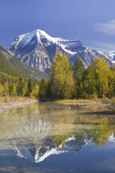 Framed Print : Canada, British Columbia, Mount Robson Provincial Park. Reflection of scenery in pond Framed Print : Canada, British Columbia, Mount Robson Provincial Park. Reflection of scenery in pond
