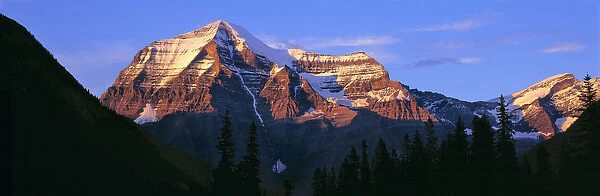 Canada, British Columbia, Mt Robson. The striation on Mount Robson, a World Heritage Site