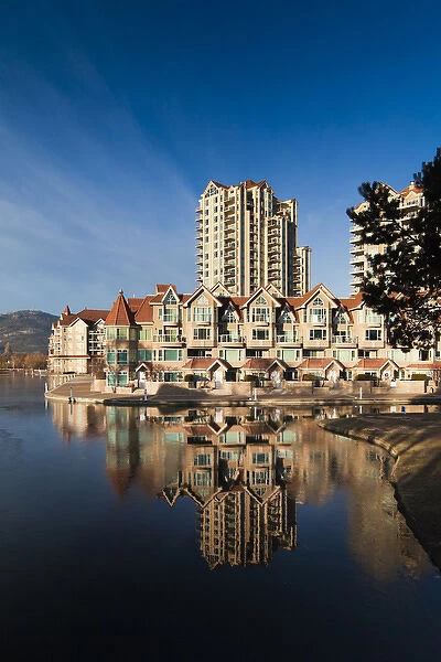 Canada, British Columbia, Okanagan Valley, Kelowna, condo building by Lake Okanagan