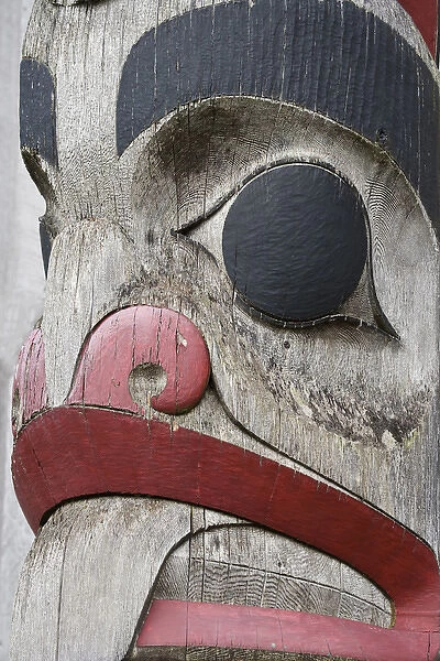 Canada, British Columbia, Prince Rupert. Detail of totem pole. Credit as: Don Paulson