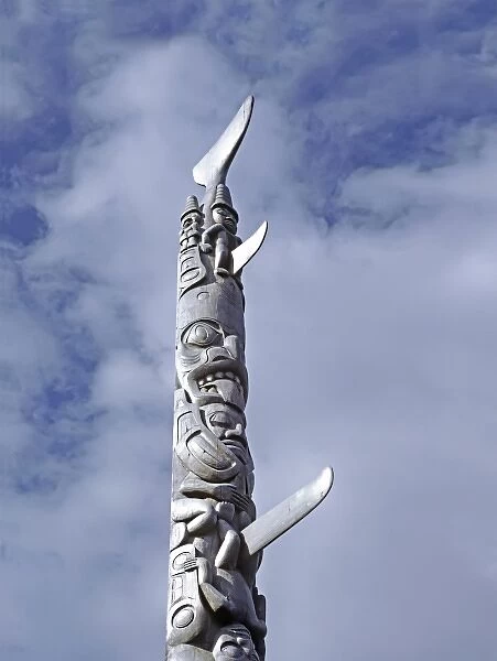 Canada, British Columbia, Queen Charlotte Islands, Graham Island. Totem pole in the