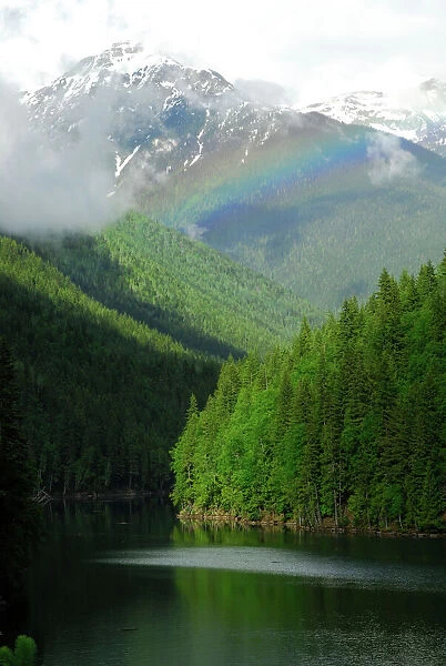 Canada: British Columbia, rainbow between Cache Creek (tribuaty into Lake Revelstoke