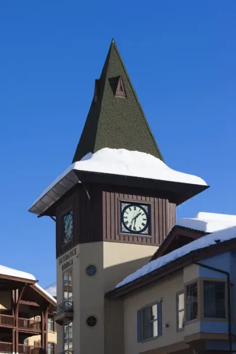 Framed Print : Canada, British Columbia, Sun Peaks, Sun Peaks Resort, village clock tower, winter Framed Print : Canada, British Columbia, Sun Peaks, Sun Peaks Resort, village clock tower, winter
