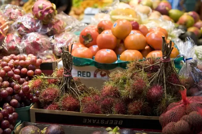 Framed Print : Canada, British Columbia, Vancouver. Produce on display at the open-air Granville Market Framed Print : Canada, British Columbia, Vancouver. Produce on display at the open-air Granville Market