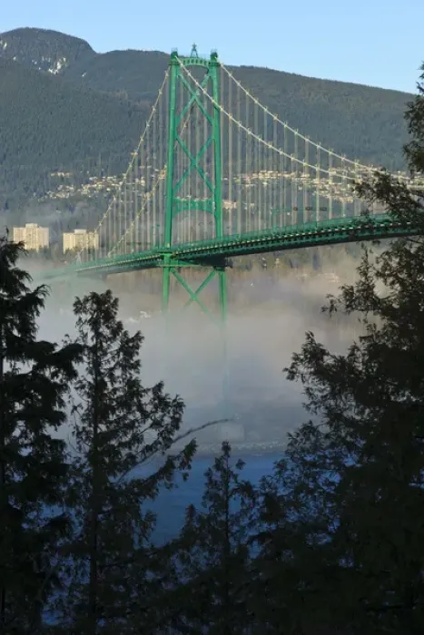 Framed Print : Canada, British Columbia, Vancouver, Stanley Park, part of the Lions Gate Bridge Framed Print : Canada, British Columbia, Vancouver, Stanley Park, part of the Lions Gate Bridge
