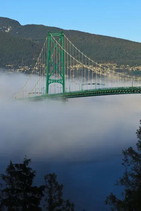Framed Print : Canada, British Columbia, Vancouver, Stanley Park, part of the Lions Gate Bridge Framed Print : Canada, British Columbia, Vancouver, Stanley Park, part of the Lions Gate Bridge