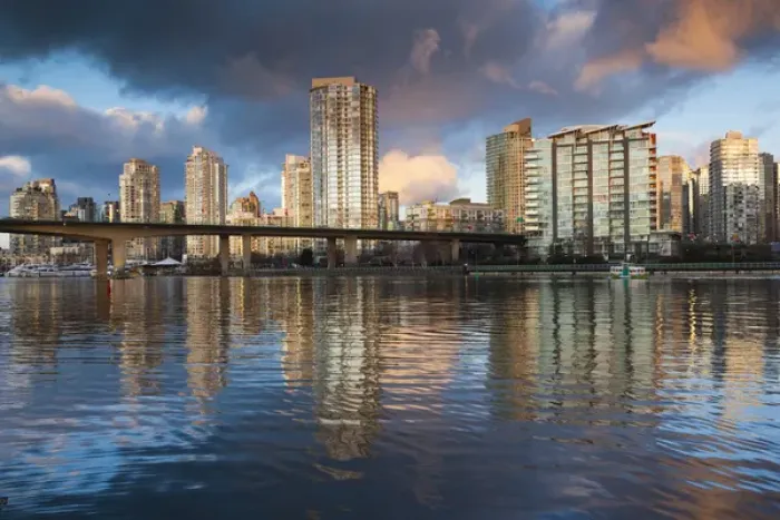 Framed Print : Canada, British Columbia, Vancouver, buildings along False Creek, dawn Framed Print : Canada, British Columbia, Vancouver, buildings along False Creek, dawn