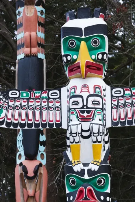 Framed Print : Canada, British Columbia, Vancouver, Stanley Park, First Nation Totem Poles