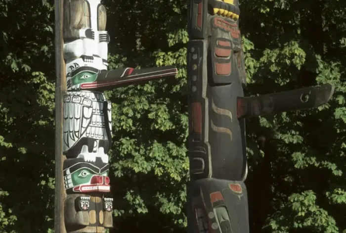Framed Print : Canada, British Columbia, Vancouver Native totems in Stanley Park