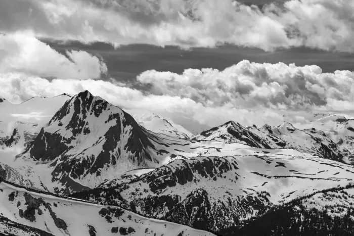 Framed Print : Canada, British Columbia, Whistler. B&W of Fitzsimmons Range in Garibaldi Provincial Park Framed Print : Canada, British Columbia, Whistler. B&W of Fitzsimmons Range in Garibaldi Provincial Park