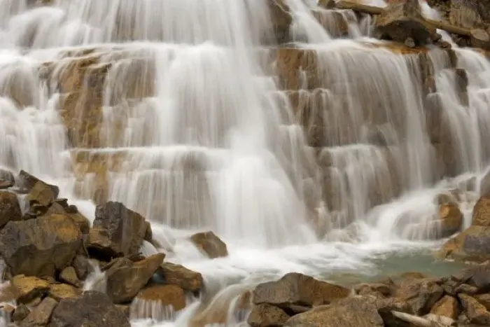 Framed Print : Canada, British Columbia, Yoho National Park. Close-up of Sherbrooke Falls rushing