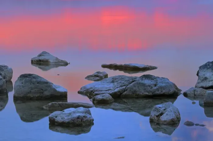 Framed Print : Canada, Bruce Peninsula. Sunset on Berford Lake