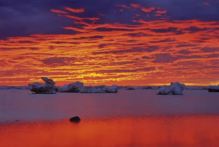Framed Print : Canada, Hudson Bay. Ice floes on water at sunset Framed Print : Canada, Hudson Bay. Ice floes on water at sunset