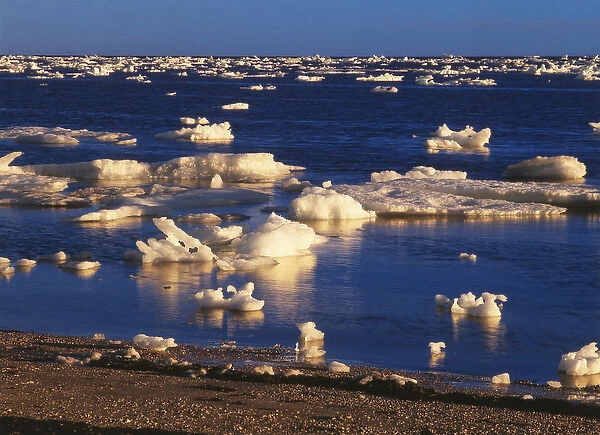Canada, Manitoba, Churchill, View of ice floe in Hudson Bay