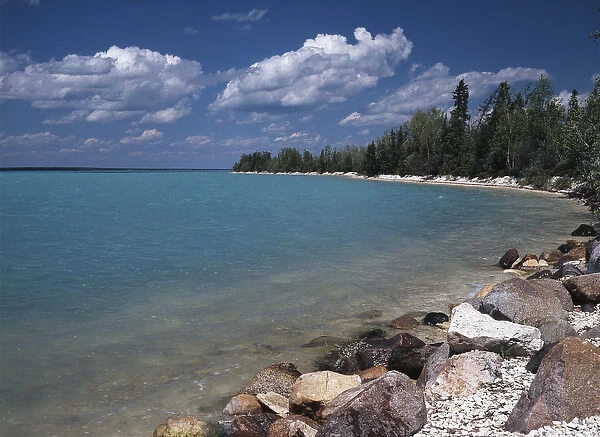Canada, Manitoba, View of Little Limestone Lake near Grand Rapids