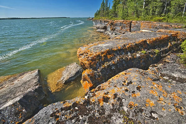 Canada, Manitoba, Wanless. Rocky Lake shoreline. Credit as