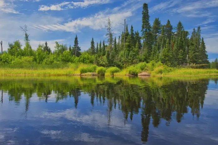 Framed Print : Canada, Manitoba, Whiteshell Provincial Park. River and forest landscape Framed Print : Canada, Manitoba, Whiteshell Provincial Park. River and forest landscape