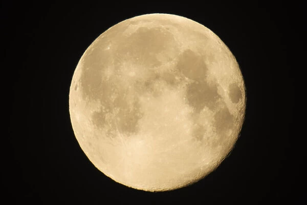 Canada, Manitoba, Winnipeg. Close-up of full moon. Credit as