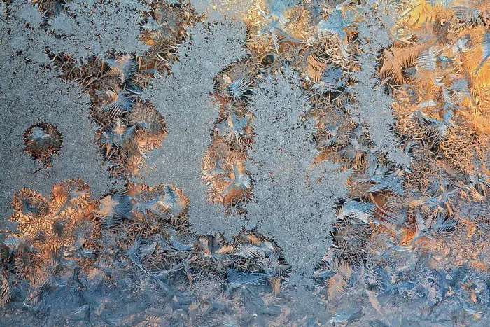 Framed Print : Canada, Manitoba, Winnipeg. Sunrise on window frost patterns in winter Framed Print : Canada, Manitoba, Winnipeg. Sunrise on window frost patterns in winter