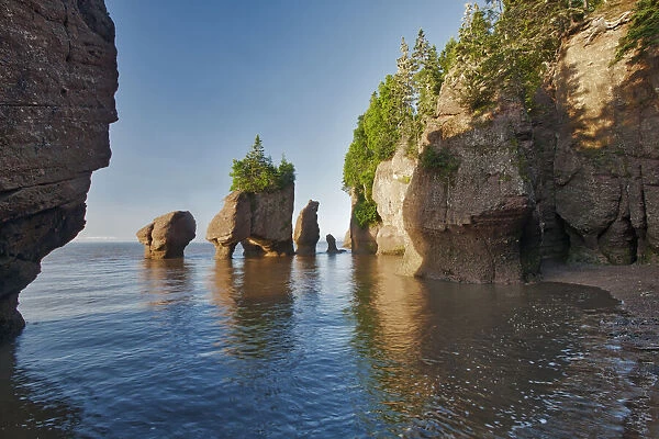 Canada, New Brunswick. Cape Hopewell Rocks and ocean scenic
