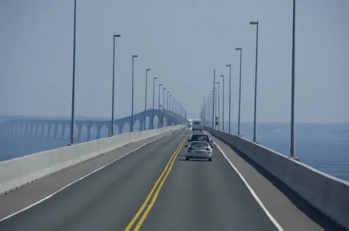 Framed Print : Canada, New Brunswick, Confederation Bridge over Northumberland Strait, New Brunswick