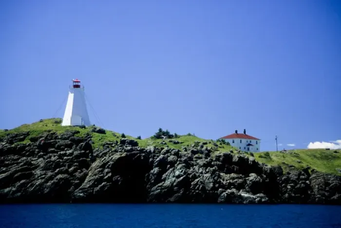 Framed Print : Canada: New Brunswick, Grand Manan, Swallowtail Light on granite cliff, July Framed Print : Canada: New Brunswick, Grand Manan, Swallowtail Light on granite cliff, July