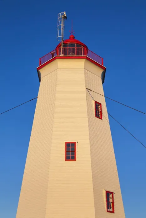 Framed Print : Canada, New Brunswick, Miscou Island. Miscou Lighthouse at sunset