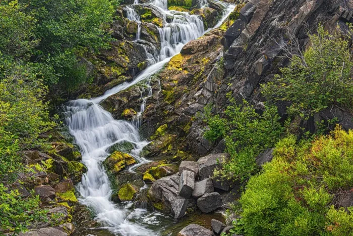 Framed Print : Canada, New Brunswick. River waterfall and rocky rapids