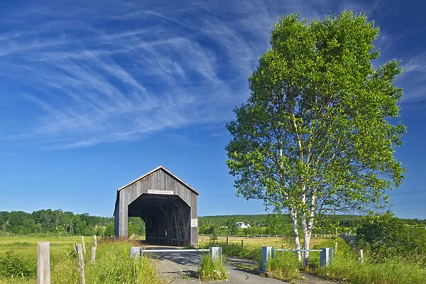 Canada, New Brunswick, Riverside-Albert. Sawmill Creek covered bridge