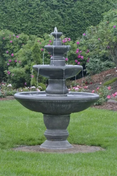 Framed Print : Canada, New Brunswick, St Andrews. A fountain at KIngsbrae Garden