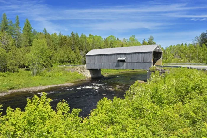 Framed Print : Canada, New Brunswick, St. Martins. Didgeguash River No. 4 covered bridge. Credit as Framed Print : Canada, New Brunswick, St. Martins. Didgeguash River No. 4 covered bridge. Credit as