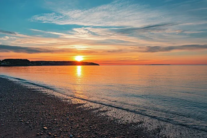 Framed Print : Canada, New Brunswick, St. Martins. Sunrise on Bay of Fundy Framed Print : Canada, New Brunswick, St. Martins. Sunrise on Bay of Fundy
