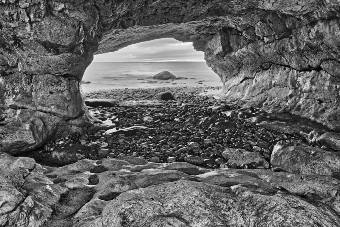 Framed Print : Canada, Newfoundland, The Arches Provincial Park, Rock cave on shore of Gulf of St Framed Print : Canada, Newfoundland, The Arches Provincial Park, Rock cave on shore of Gulf of St